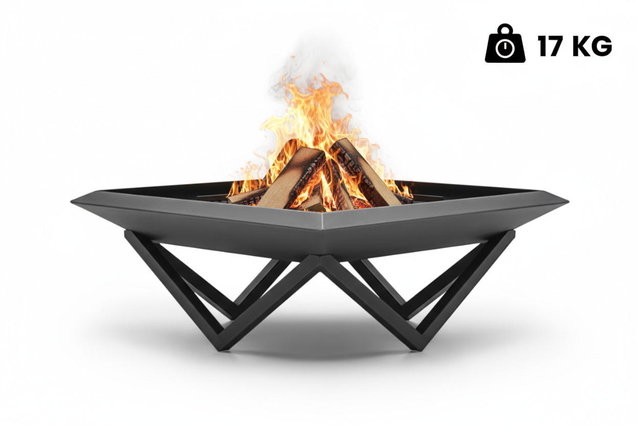 FEUERSCHALE Firesheet Schwarz 77 x 77 x 32 cm 17 kg aus Stahl pulverbeschichtet - Schwarz, Metall (77/32/77cm) - The Favilla