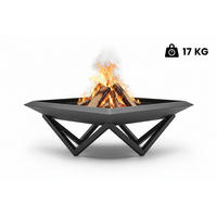 FEUERSCHALE Firesheet Schwarz 77 x 77 x 32 cm 17 kg aus Stahl pulverbeschichtet - Schwarz, Metall (77/32/77cm) - The Favilla