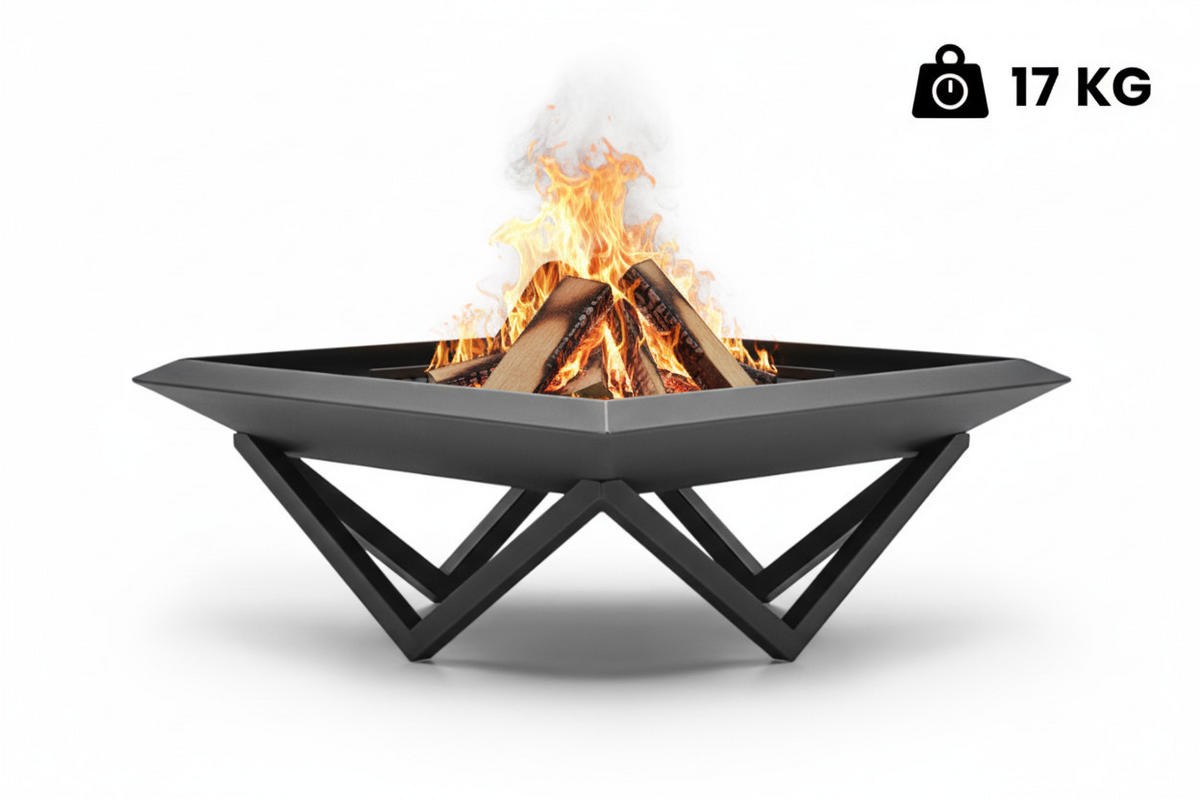 FEUERSCHALE Firesheet Schwarz 77 x 77 x 32 cm 17 kg aus Stahl pulverbeschichtet - Schwarz, Metall (77/32/77cm) - The Favilla