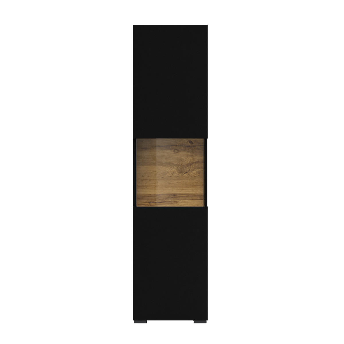 VITRÍNA Glora Černá a dřevěná - černá, kompozitní dřevo (36/140/30cm) - Petits-meubles