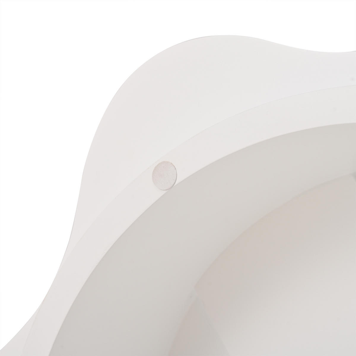 COUCHTISCH in Cremeweiß Blumenform-Wohnzimmertisch mit 360° drehbarer Tischplatte für Wohnzimmer, B74.8/T67.5/H31cm - Weiß, Holzwerkstoff (67.5/74.8/31cm) - STILVORA