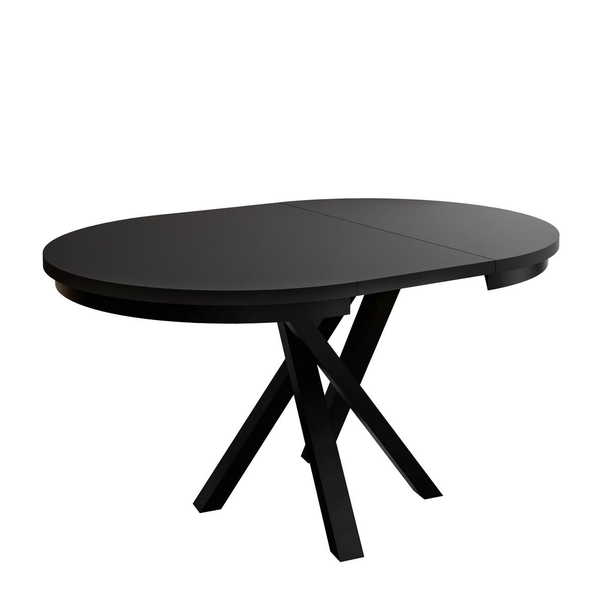 Ausziehbarer Esstisch LUMI, Schwarz - Schwarz, Holzwerkstoff (100/100/75cm) - Lookway