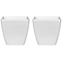 BLUMENTOPF2ER-SETSILBERQUADRATISCH 42/42/41cm Astras - Silberfarben, Stein (41cm) - Beliani