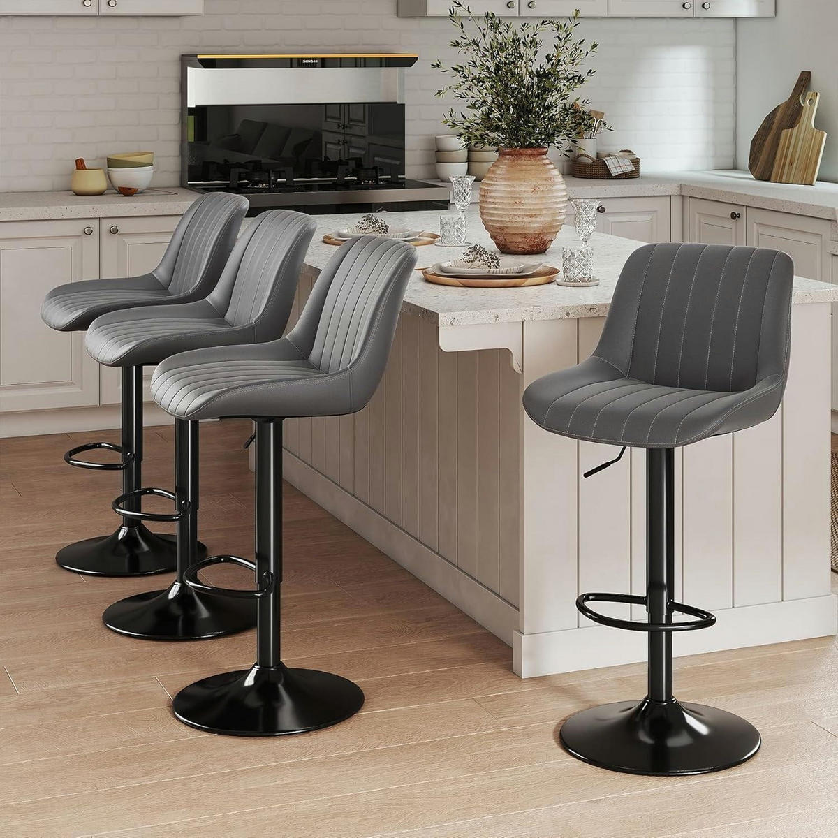 BARHOCKER 3er Set drehbar höhenverstellbar dunkelgrau - Grau, Kunststoff (46/109/37cm)