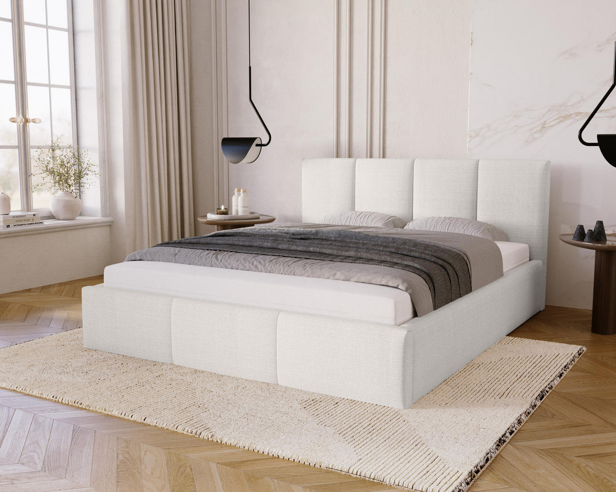 POLSTERBETT Celano Slim 120x200 cm, Weiß - Weiß, Textil (120/200cm) - Fedve