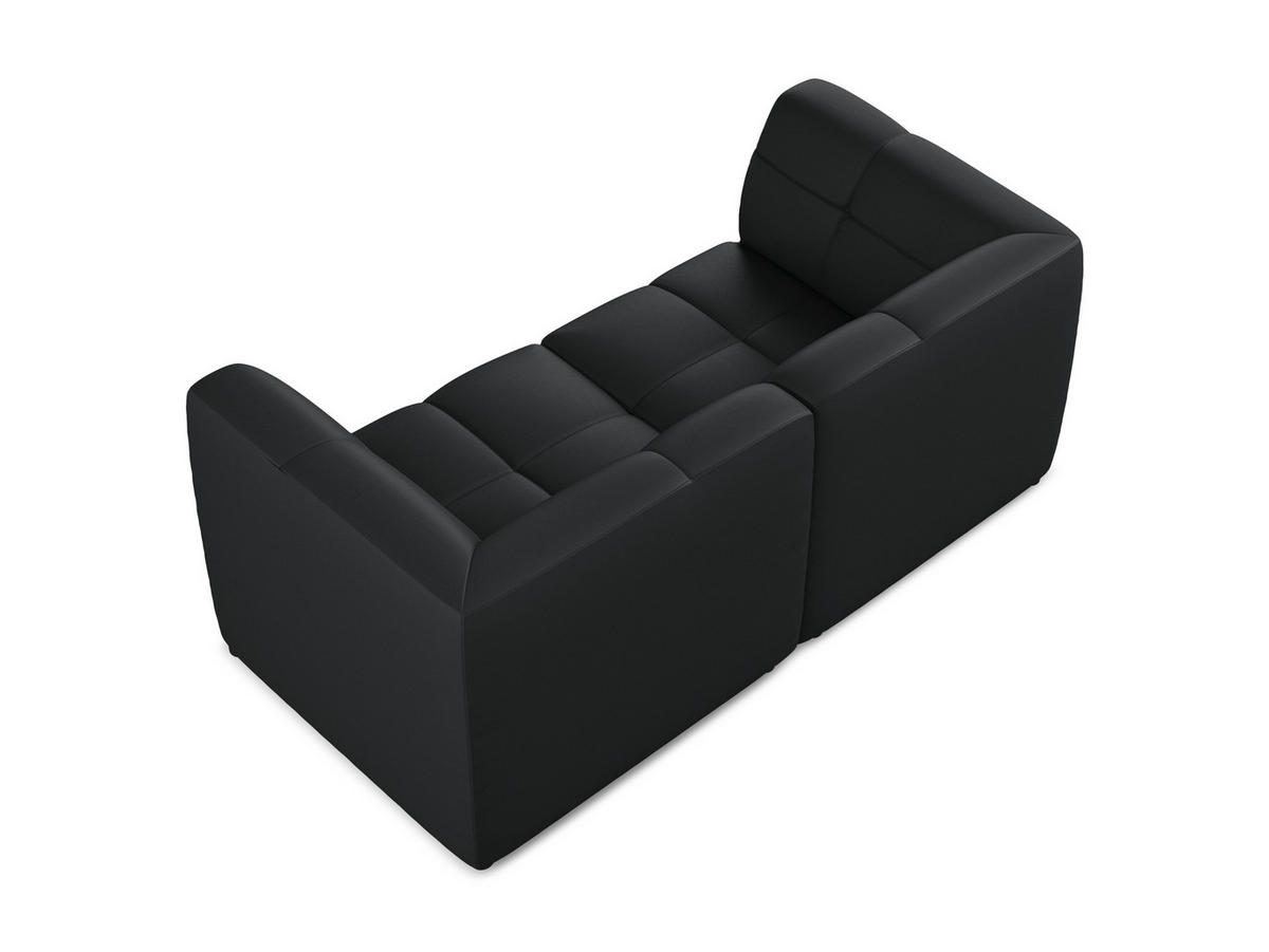 SOFAELEMENT Samt Stoff Blau - Petrol/Schwarz, Holzwerkstoff/Kunststoff (75/77/90cm) - Makamii