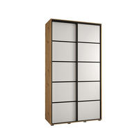 SCHWEBETÜRENSCHRANK 235,2/130/60 2-türig - Schwarz/Weiß, Holz/Metall (130/235/60cm) - Abiks Möbel