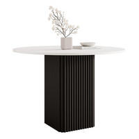ESSTISCH FLORA 100/76 cm, Metallgestell, Schwarz / Weiß - Schwarz/Weiß, Holzwerkstoff/Metall (100/100/76cm) - Idohome