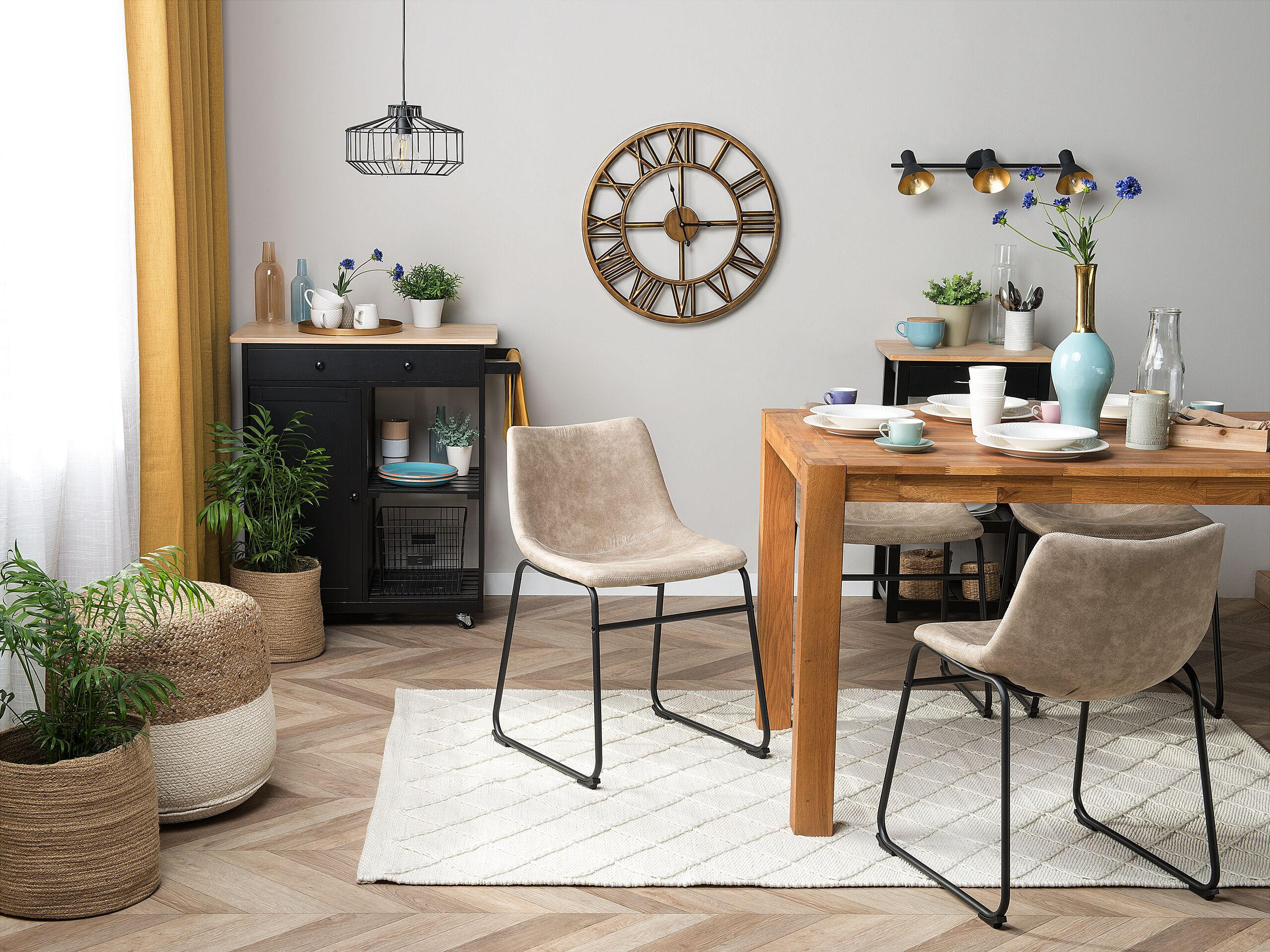 Thumbnail - Beliani Esszimmerstuhl, Beige, Textil, 1-Sitzer, 45x74x44 cm, Esszimmer, Stühle, Esszimmerstühle, Vierfußstühle