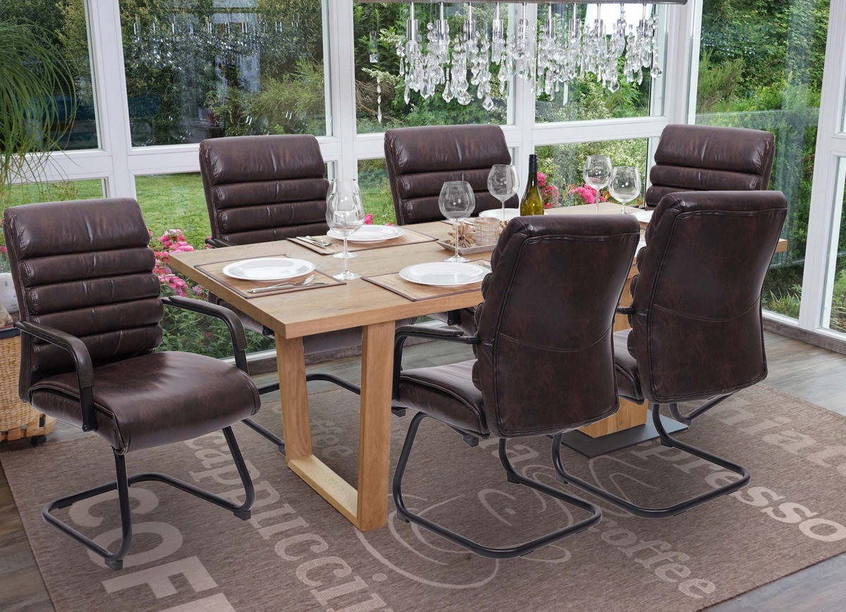 KONFERENZSTUHL Braun 6er-Set - Braun, Textil (60/100/59cm) - MCW