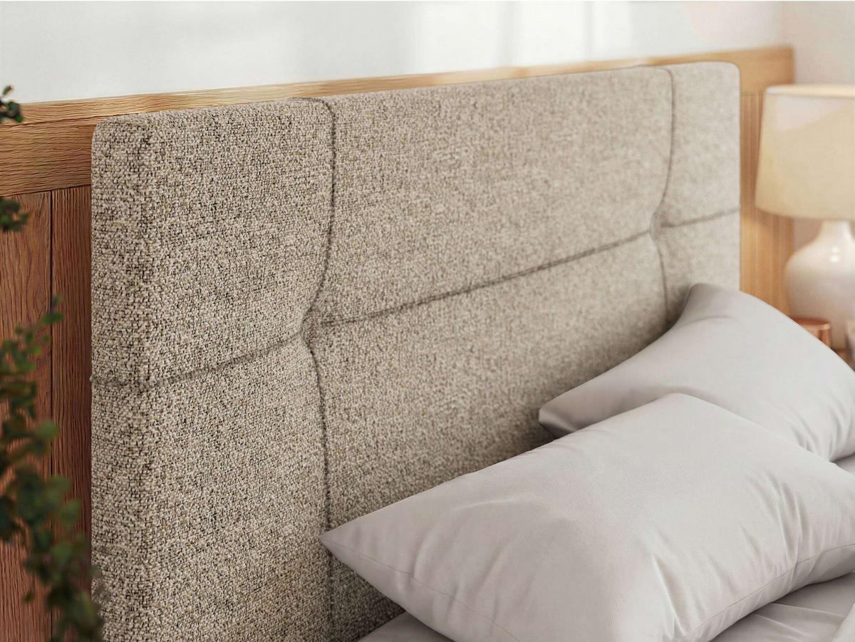 ČALÚNENÁ POSTEĽ CALERIO CLASSIC 140/200 - Béžová Štruktúrovaná látka - Matrac Pocket - čierna/béžová, textil/plast (140/200cm) - MKS