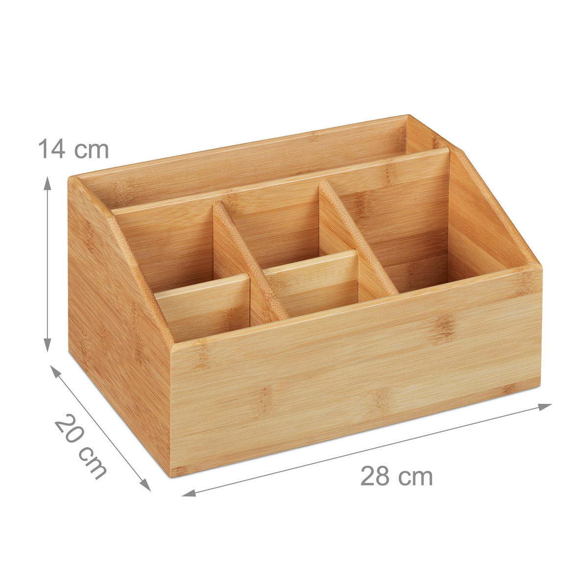 SCHREIBTISCH Organizer - Hellbraun, Holz/Holzwerkstoff (20/28/14cm) - Relaxdays