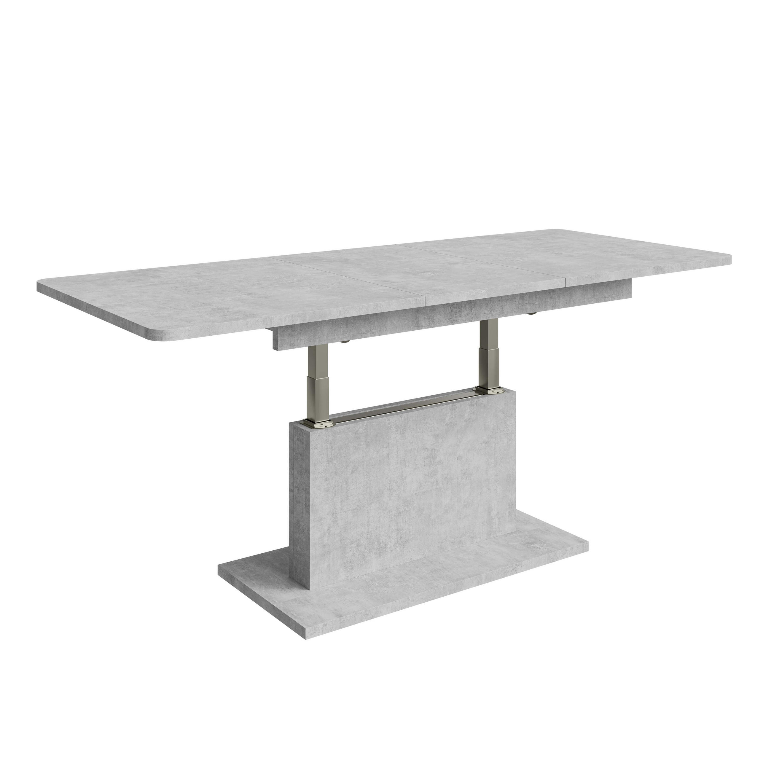 COUCHTISCH rechteckig Beton 126/70/58 cm - Hellgrau, Holzwerkstoff (70/126/57cm) - designimpex