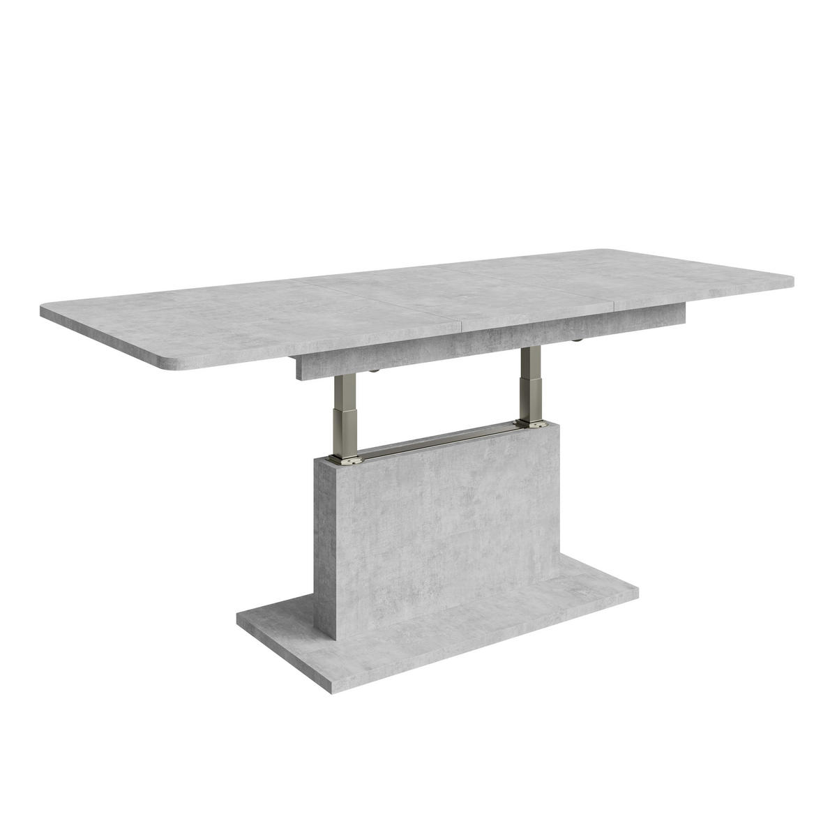 COUCHTISCH rechteckig Beton 126/70/58 cm - Hellgrau, Holzwerkstoff (70/126/57cm) - designimpex