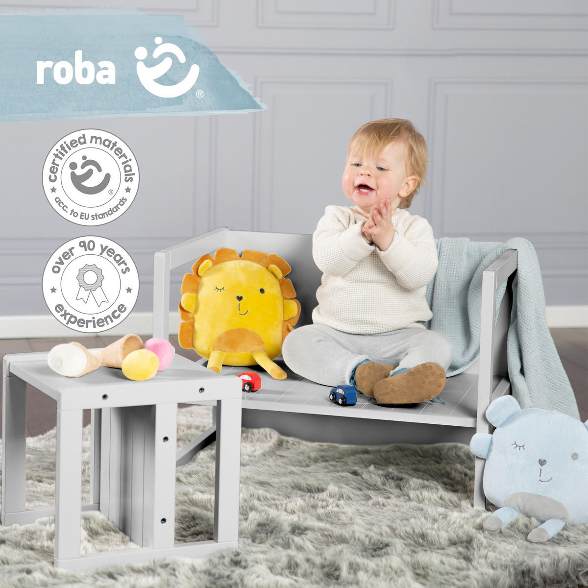 KINDERSITZGRUPPE - Grau, Holzwerkstoff (57/30/44cm) - Roba