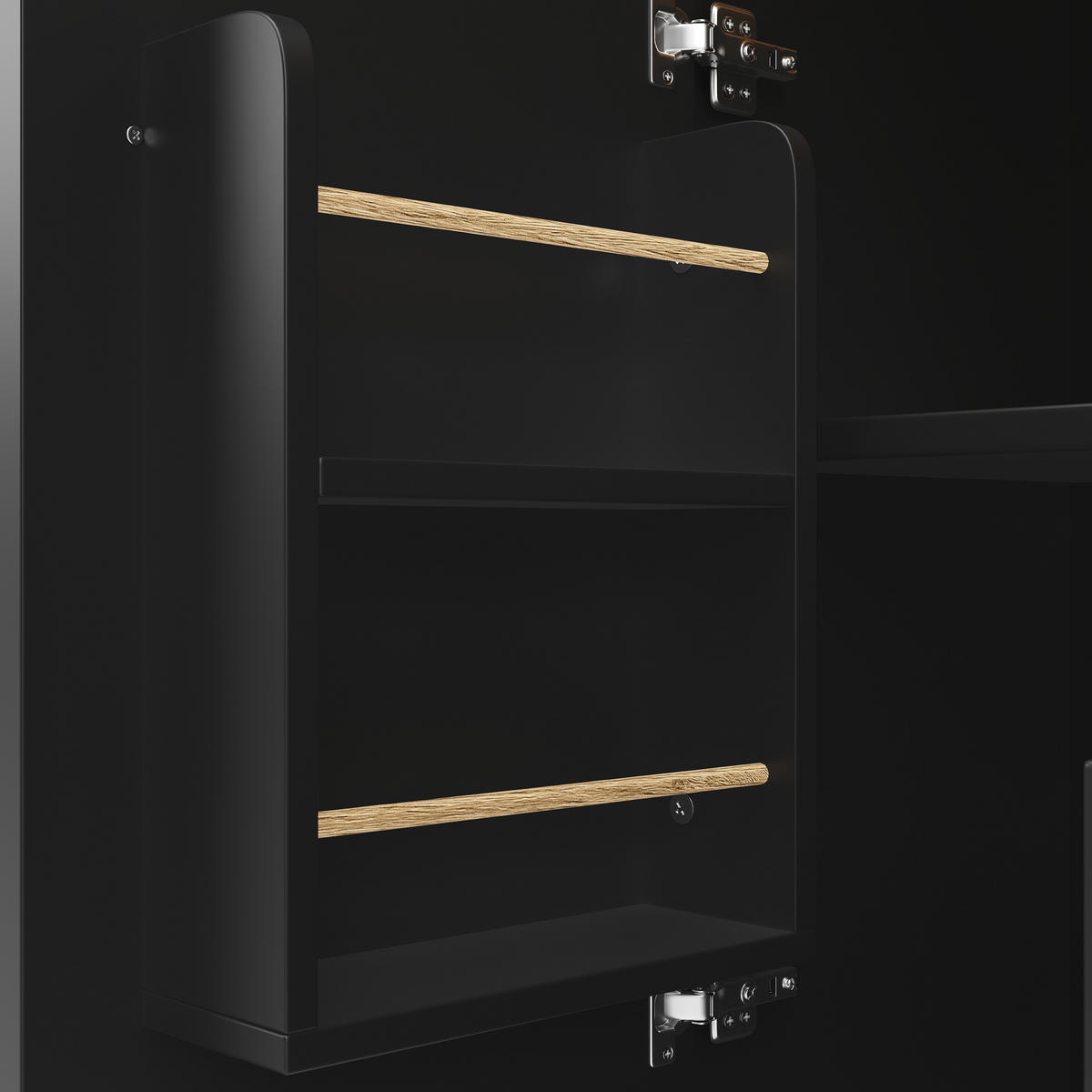 KÜCHENINSEL 137.9x73x92cm Schwarz mit 2 Schubladen & 5 Rollen - Schwarz, Holzwerkstoff (137.9/92/73cm) - Modfu