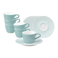 ESPRESSOTASSEN MIT UNTERTASSEN Life Fashion Green Chic 90 ml 6er Set - Grün, Keramik (13.6/6.7/13.6cm) - Seltmann Weiden