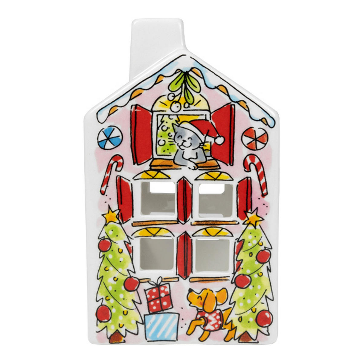 TEELICHTHALTER Weihnachten in Bunt - 14,5cm - Multicolor, Keramik (8.5/14.5/8.3cm) - Blond Amsterdam