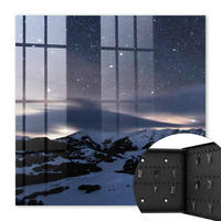 SCHLÜSSELBOX Schwarz 30x30 cm- Türöffnung nach rechts - Nachtberge - Blau, Metall (30/30/5cm) - TULUP