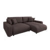 ECKSOFA Emma Dunkelbraun Cord - Ottomane rechts - Dunkelbraun, Textil (234/170cm) - S-Style Möbel