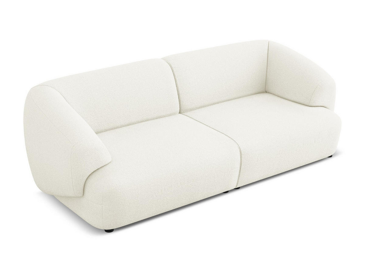 4-SITZER-SOFA Bouclé Stoff Weiß - Schwarz/Weiß, Kunststoff/Textil (232/81/98cm) - Makamii