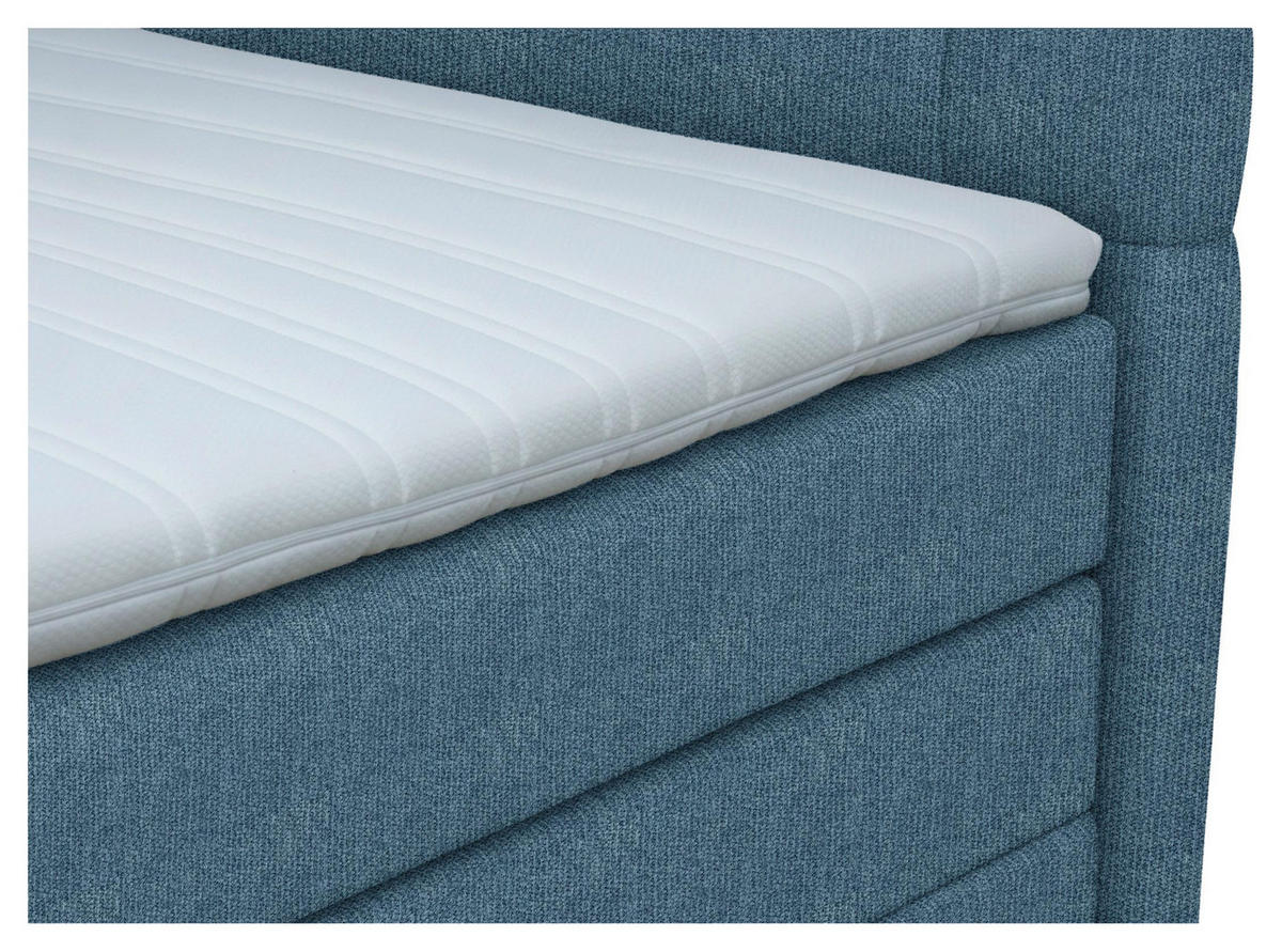 BOXSPRINGBETT London Blau ca. 160 / 200 cm - Blau, Holz - Premium Living