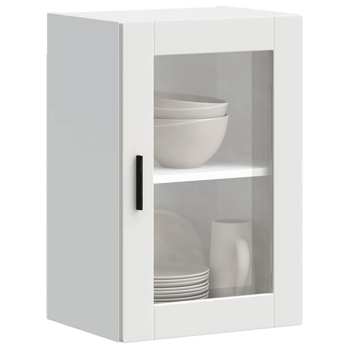 KÜCHEN-HÄNGESCHRANK Mit Glastür Weiss - Weiß, Holzwerkstoff (31/60/40cm) - vidaXL