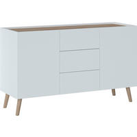 KOMMODE Scandi weiß / Jackson Hickory 120 / 42 / 78cm - Eichefarben/Weiß, Holz/Holzwerkstoff (120/78/42cm) - Feldmann-Wohnen