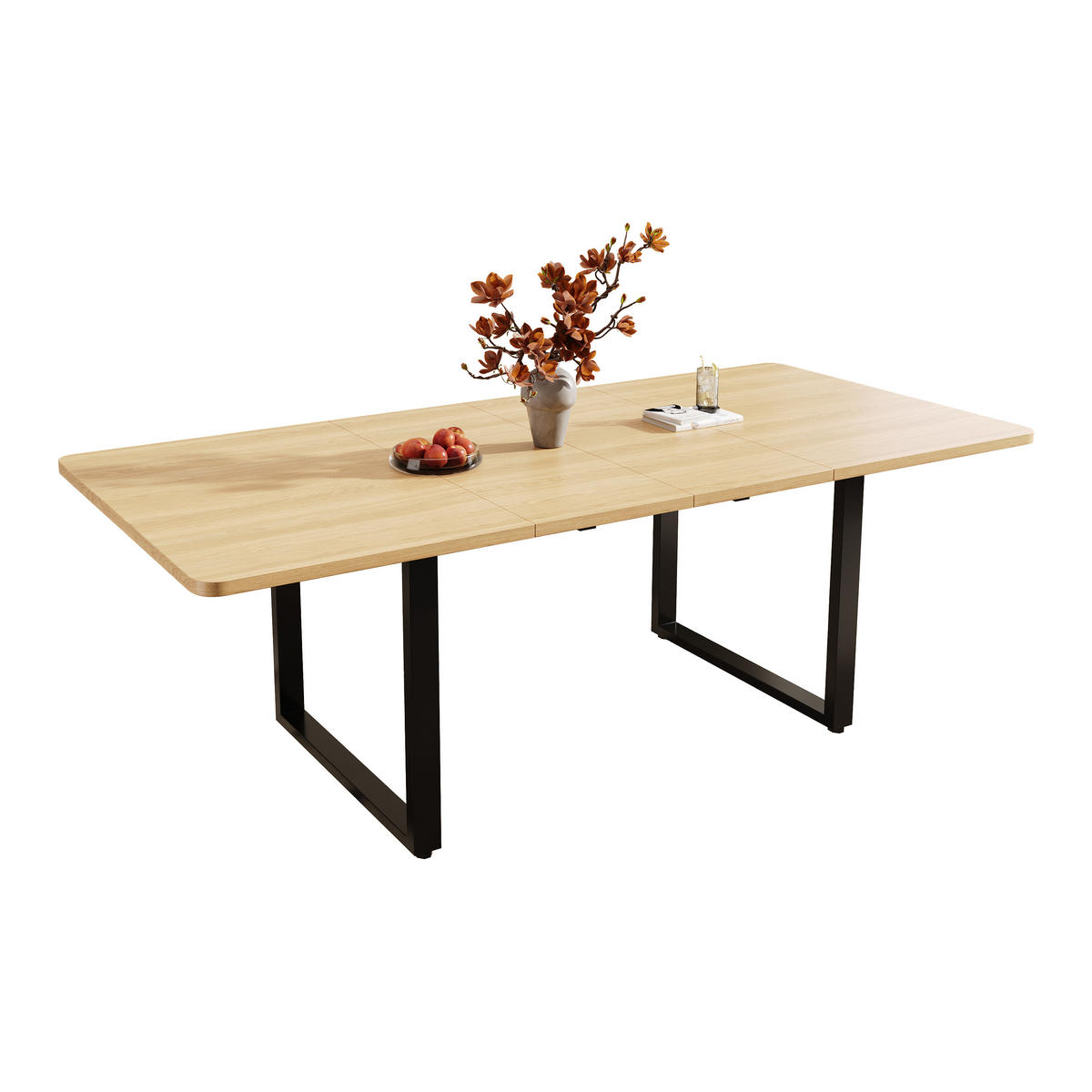 ESSTISCH AUSZIEHBARER 140-220 cm Eiche & Metall – Moderner Esszimmertisch für 6-10 Personen mit Schwerlast-Auszug - Sonoma Eiche, Holzwerkstoff (80/220/75cm) - Urban Meuble