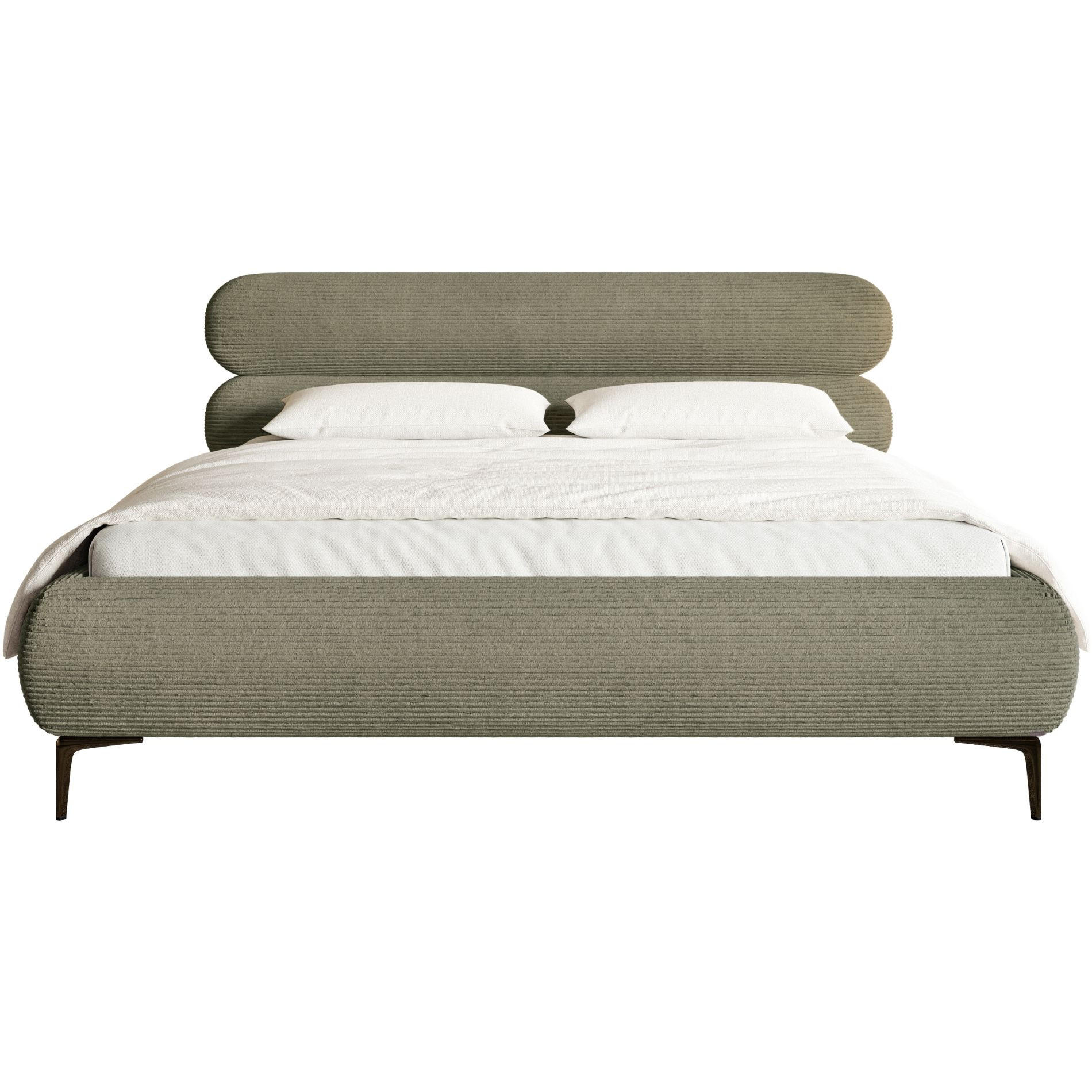 POLSTERBETT Roule Cord Olivgrün 140x200 cm - Schwarz/Olivgrün, Textil/Metall (140/200cm) - Selsey