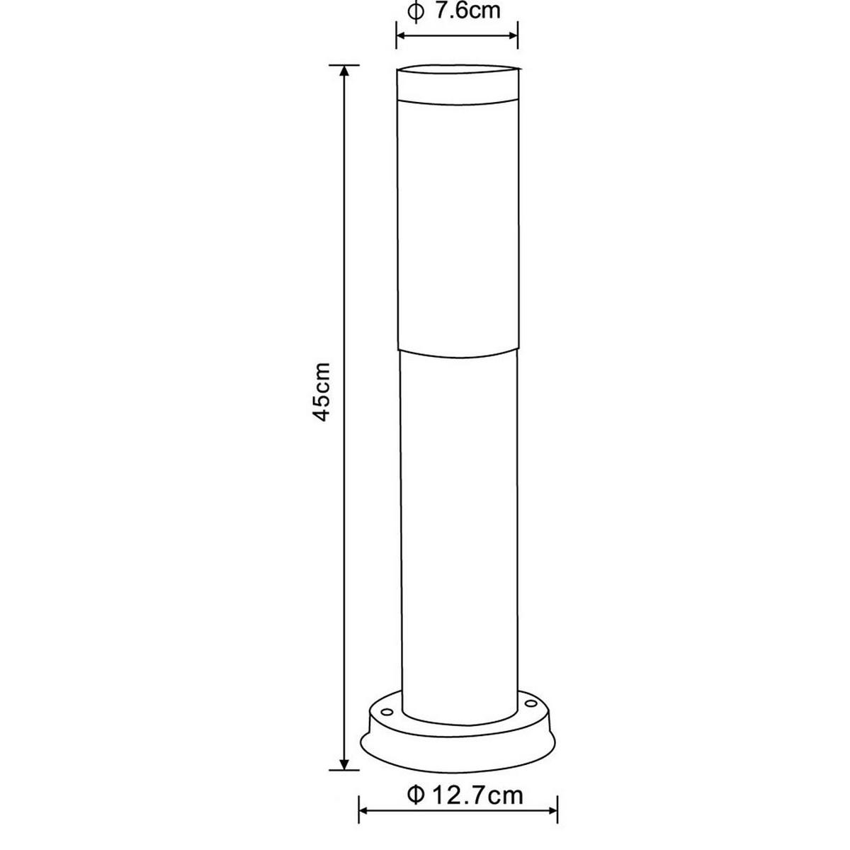 RGB LED WEGELEUCHTE Edelstahl Braun Holzoptik - Braun, Metall (12.7/12.7/45cm) - Globo Lighting