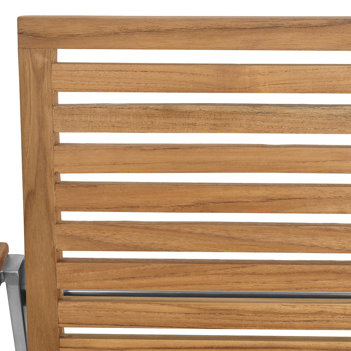 GARTENSTUHL - Teak massiv / Edelstahl - Teak / Silber - 2er-Set - Silberfarben/Braun, Holz/Metall (55/86/58cm) - home24