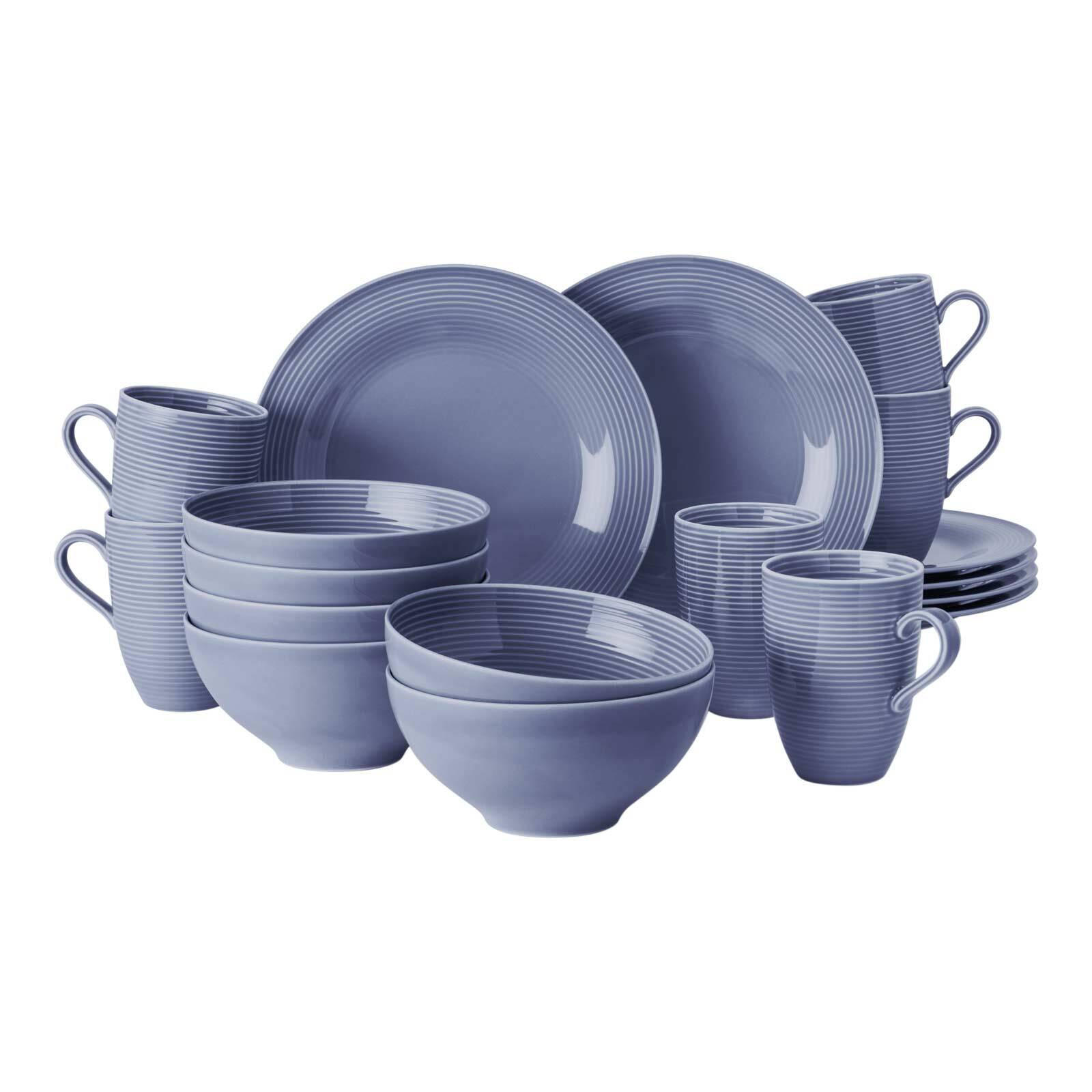 FRÜHSTÜCKS-SET Beat Color Glaze Fliederblau 18er Set - Flieder, Keramik (1/1/1cm) - Seltmann Weiden