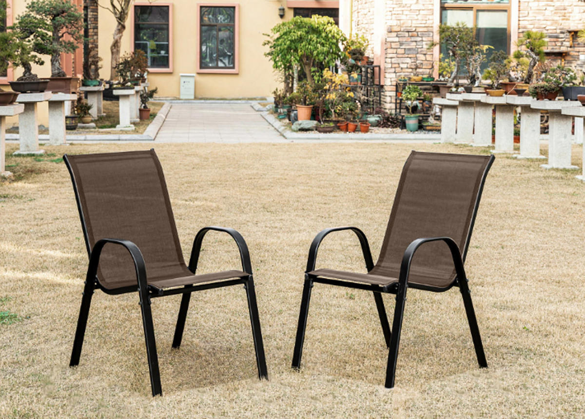 GARTENSTUHL set aus 4 stücken - Braun, Metall (56/91/54cm) - A2A Home