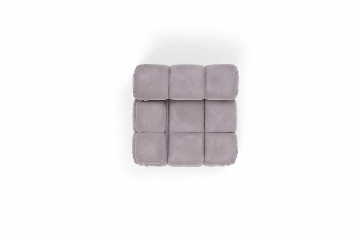 MODUL Seitlich, Für Modulares System, Stoff Salvador, Grau, Links, Selia - Grau, Holz (95/70/95cm) - Kaiser Möbel