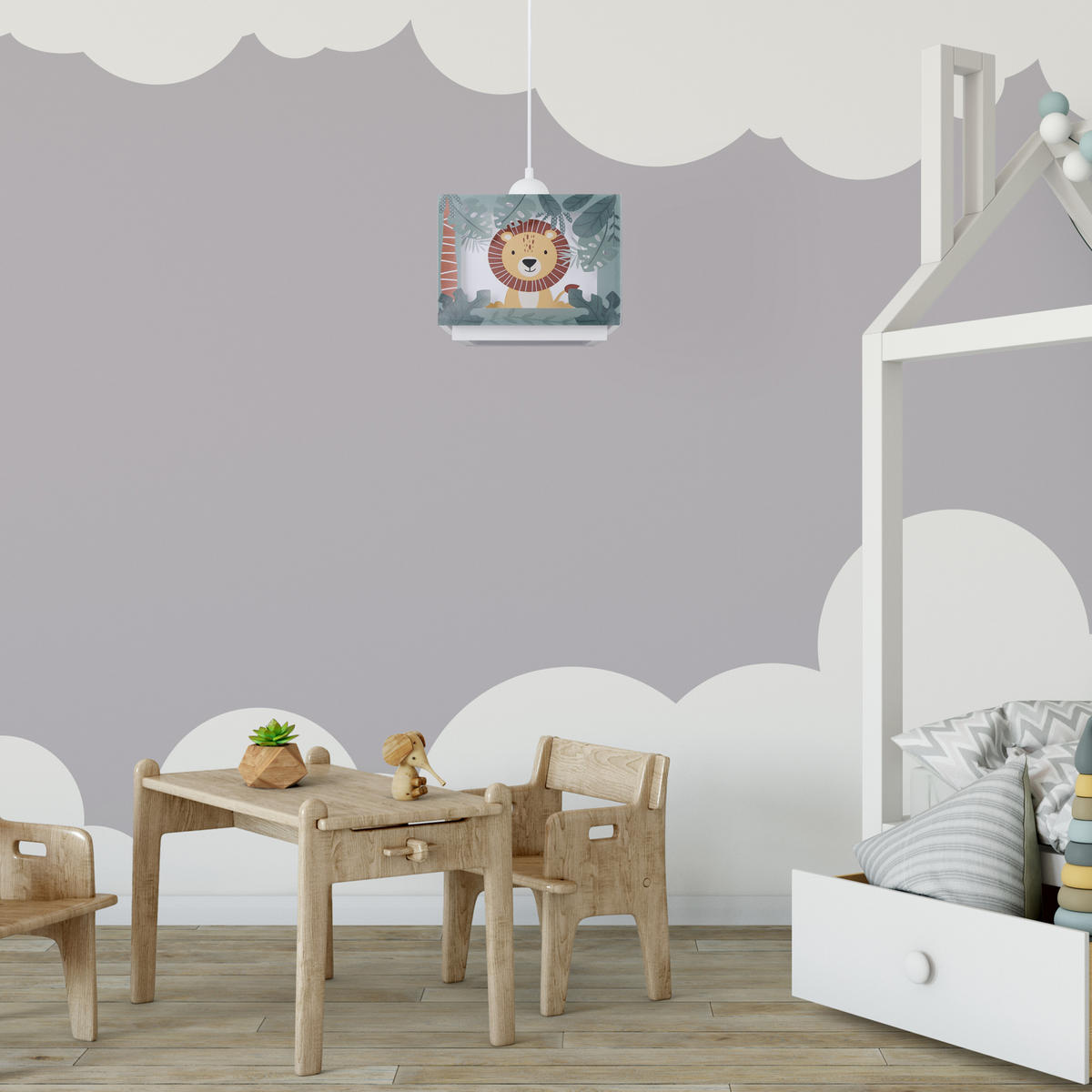 PENDELLEUCHTE Greta Pd Jungle - Weiß, Kunststoff (24/24/24.5cm) - Paco Home