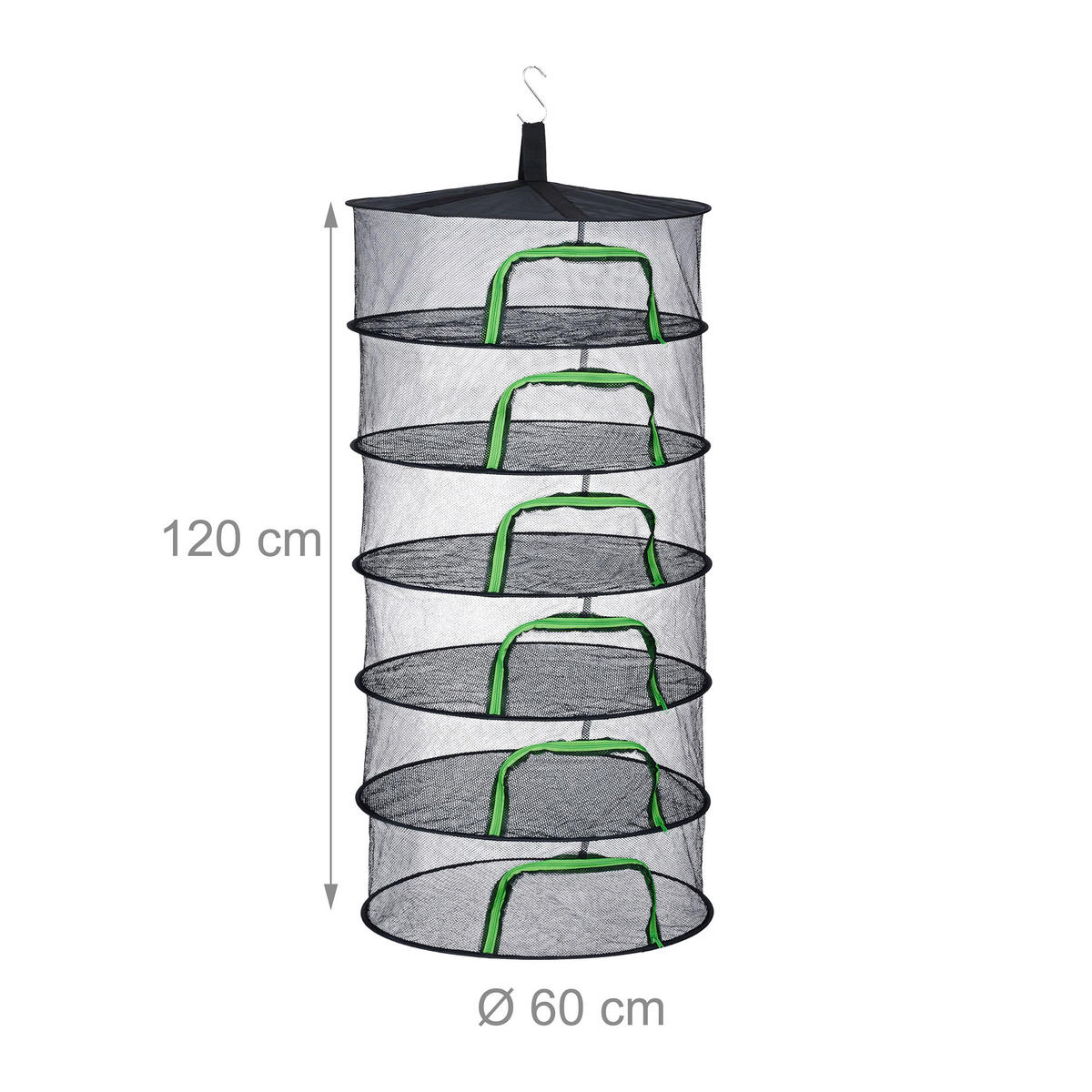 SUCHÉ sieť - čierna, kov/textil (60/120/60cm) - Relaxdays