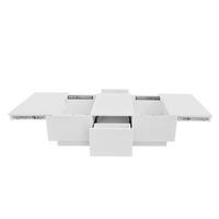 COUCHTISCH aus Spanplatte 100x50x31 cm in Weiß mit Push-Pull-Schubladen - Weiß, Holzwerkstoff (100/50/31cm) - Modfu