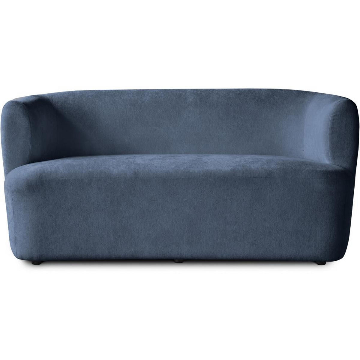 2-SITZER SOFA Nori dunkelblau velour - Schwarz/Dunkelblau, Kunststoff/Textil (150/68/72cm) - Beautysofa