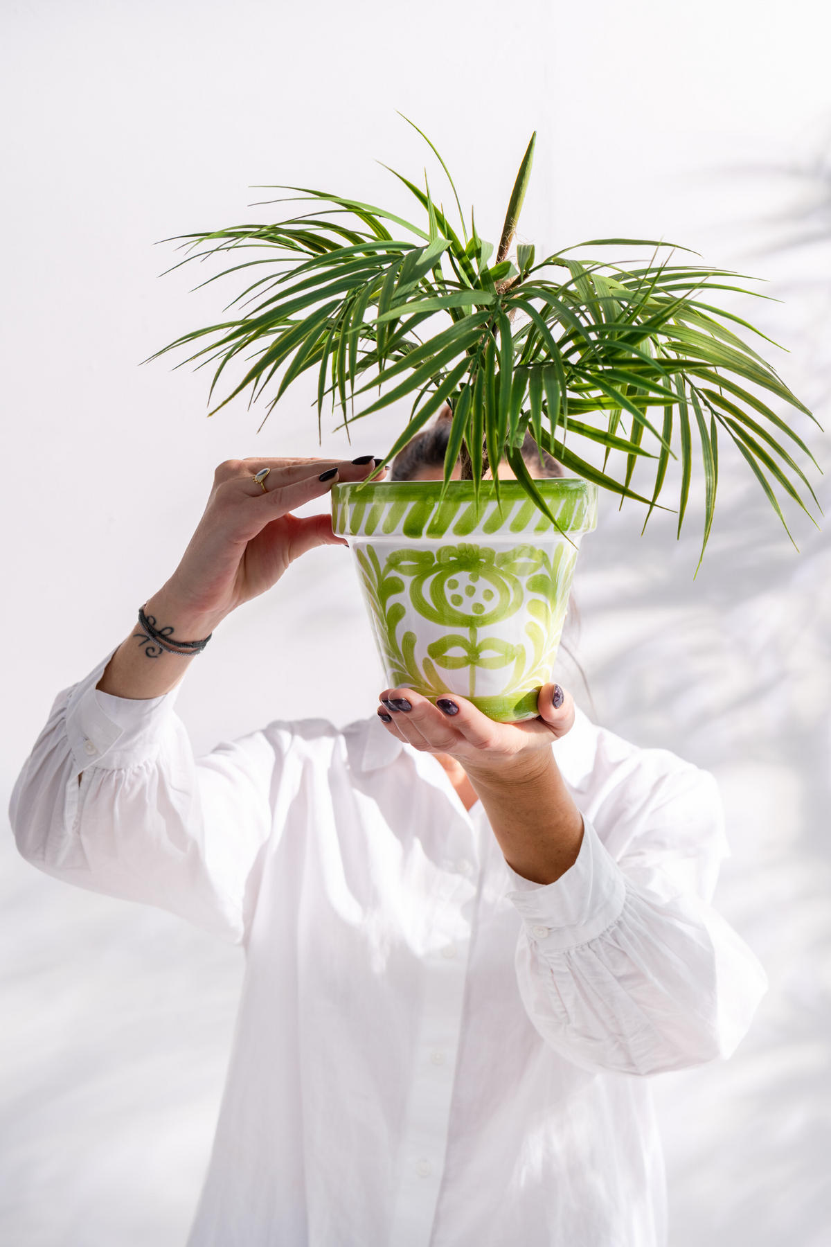 BLUMENTOPF GRANADA PATTERN - Töpferei - Grün - S - Ø 21 cm - Multicolor, Keramik (21/19cm) - J-Line