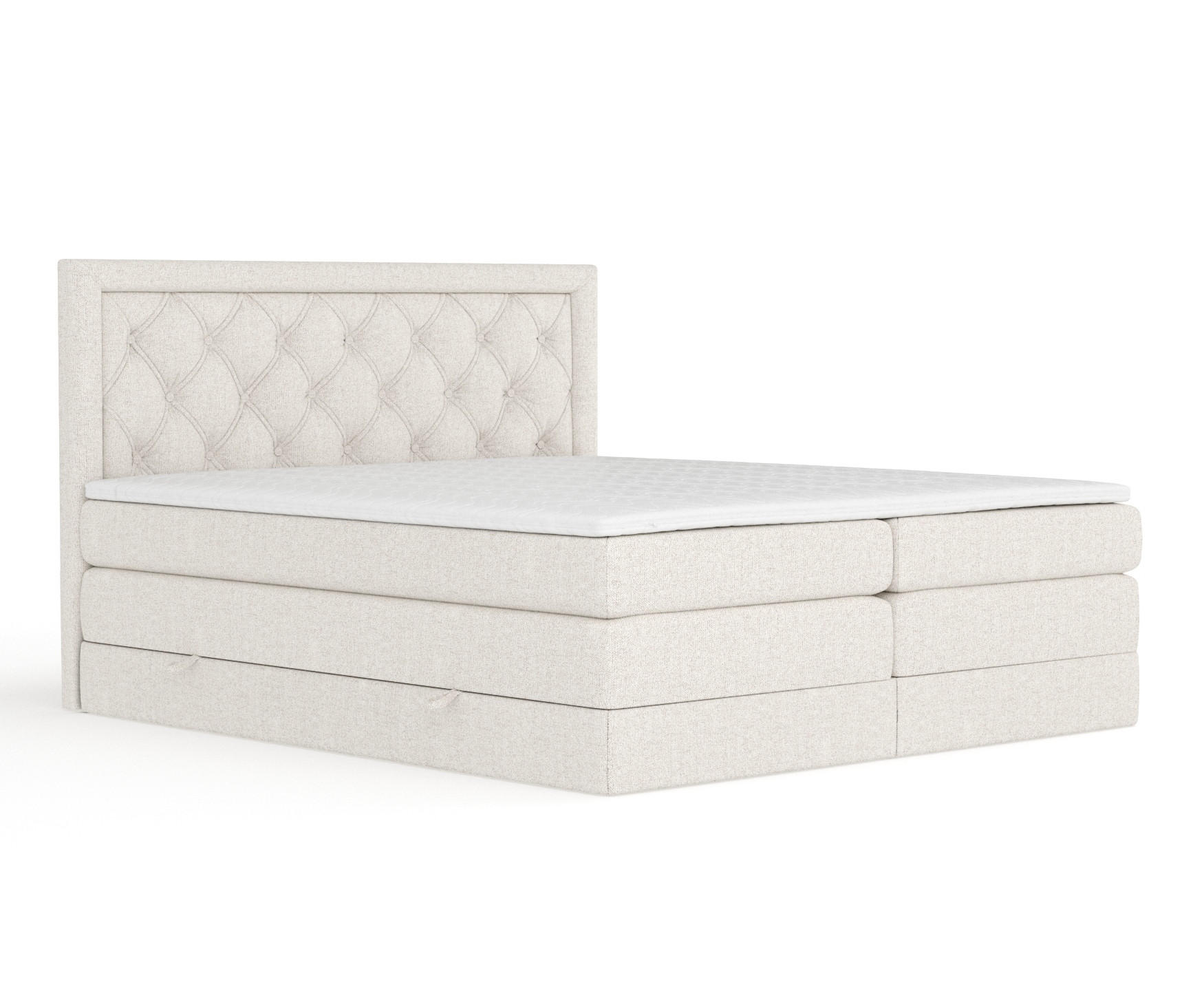 BOXSPRINGBETT Aurelia Beige 200/200 cm - Beige/Schwarz, Holz/Holzwerkstoff (200/200cm) - Maison de Reve