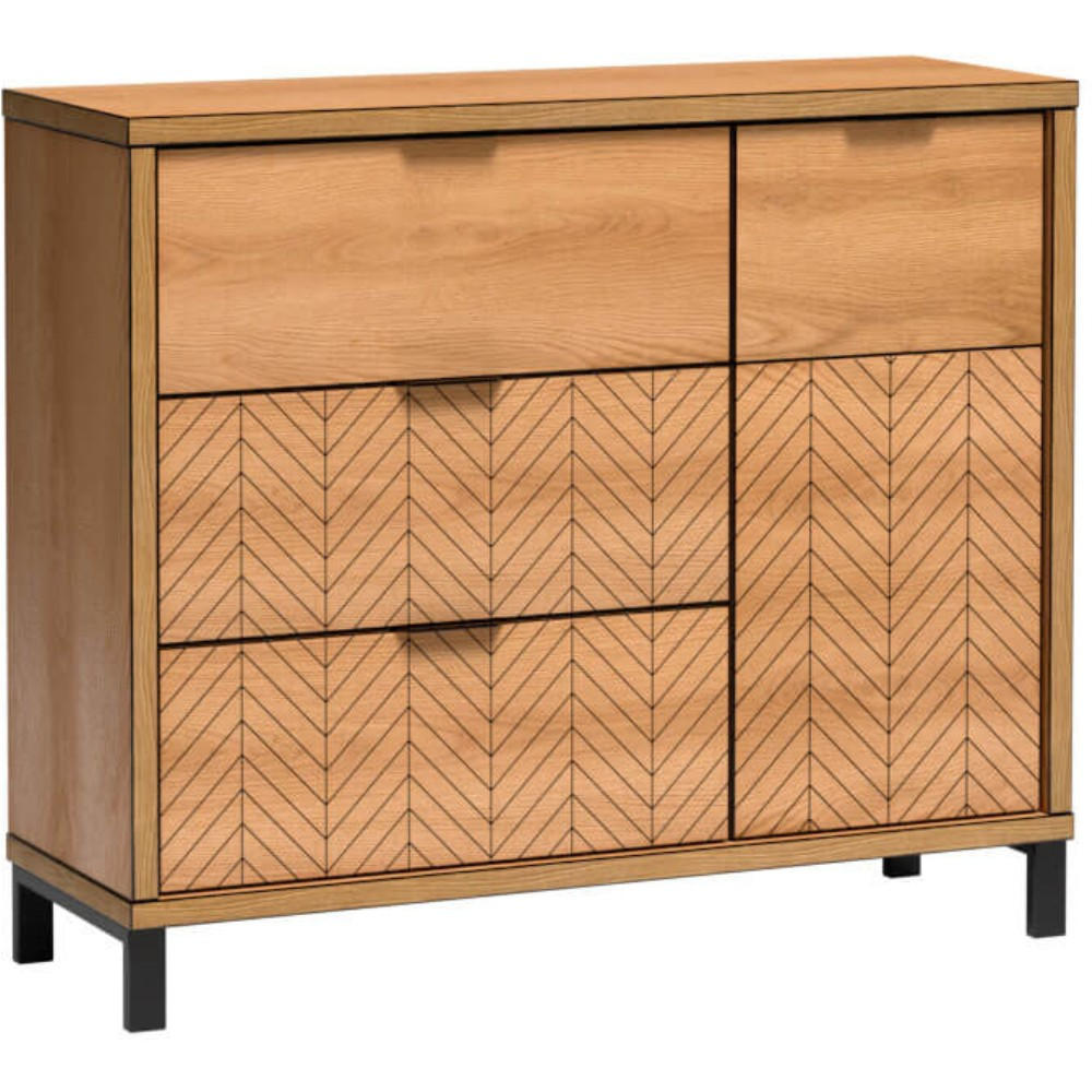 Beautysofa Kommode Eiche 117.5x102x41 cm