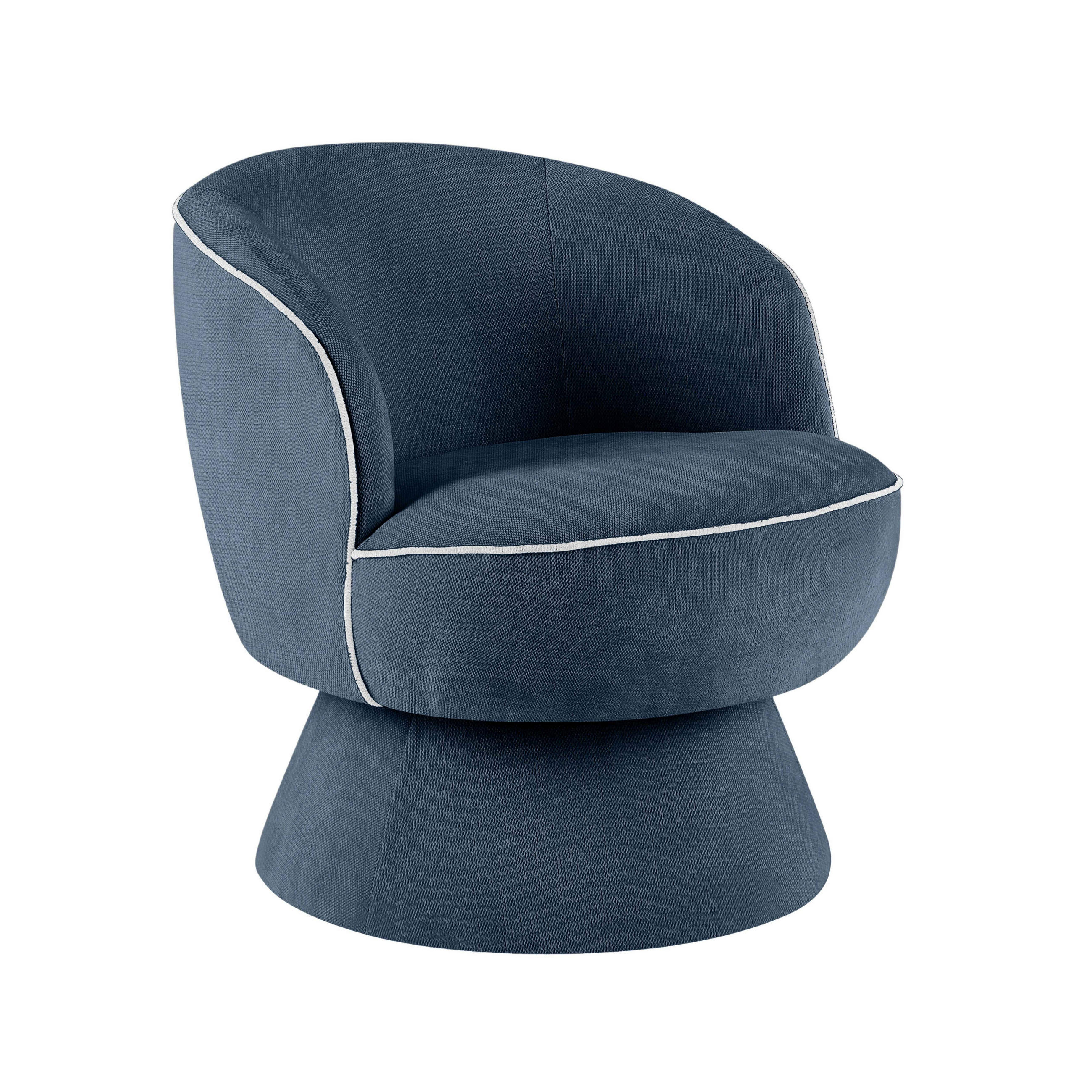 SESSEL, Dunkelblau - Blau, Holz/Textil (66/71/80cm) - Oviala