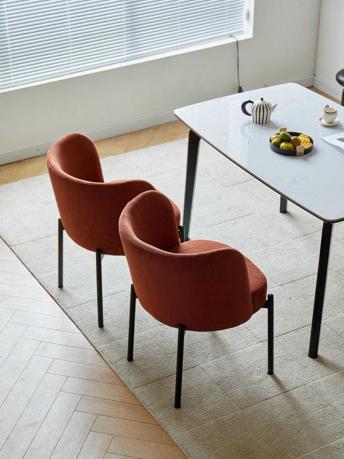 STUHL 2er-Set Samt Terrakotta - Rot, Textil (50/76/60cm) - Nordlys