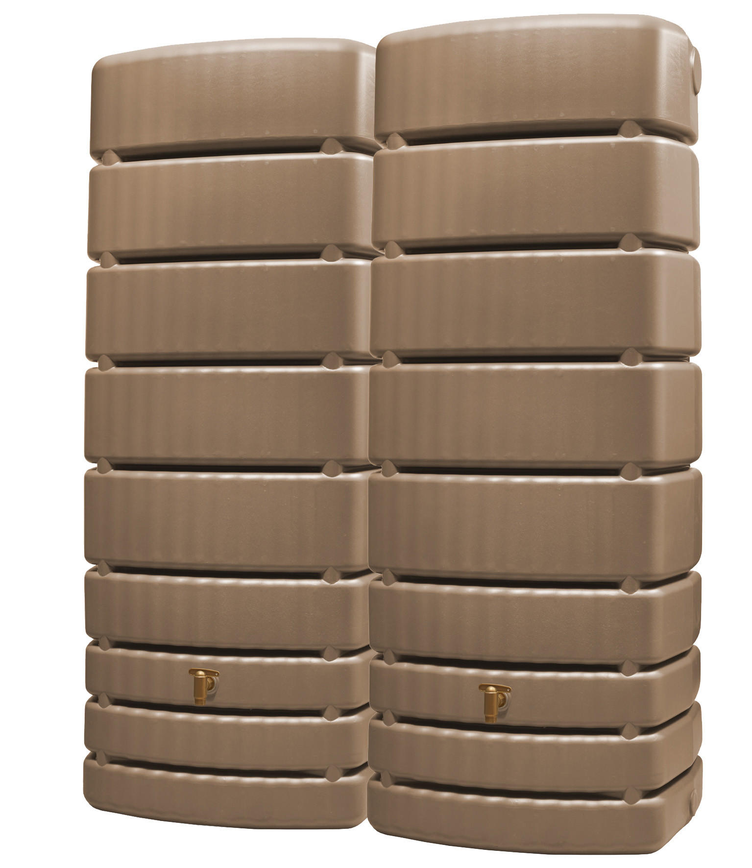 WANDTANK-SET 1000 L taupe 2 x 500 L inkl. Verbindungsset - Beige, Kunststoff (160/184/51cm) - 4rain