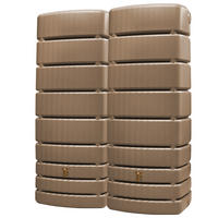 WANDTANK-SET 1000 L taupe 2 x 500 L inkl. Verbindungsset - Beige, Kunststoff (160/184/51cm) - 4rain