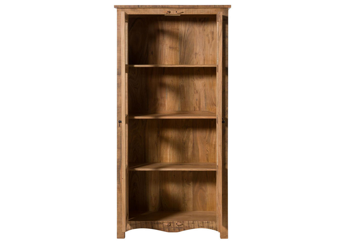 VITRINE Akazie 90x40x180 natur versiegelt NATURE OF SPIRIT #252 - Braun, Holz (90/180/40cm) - Massivmoebel24