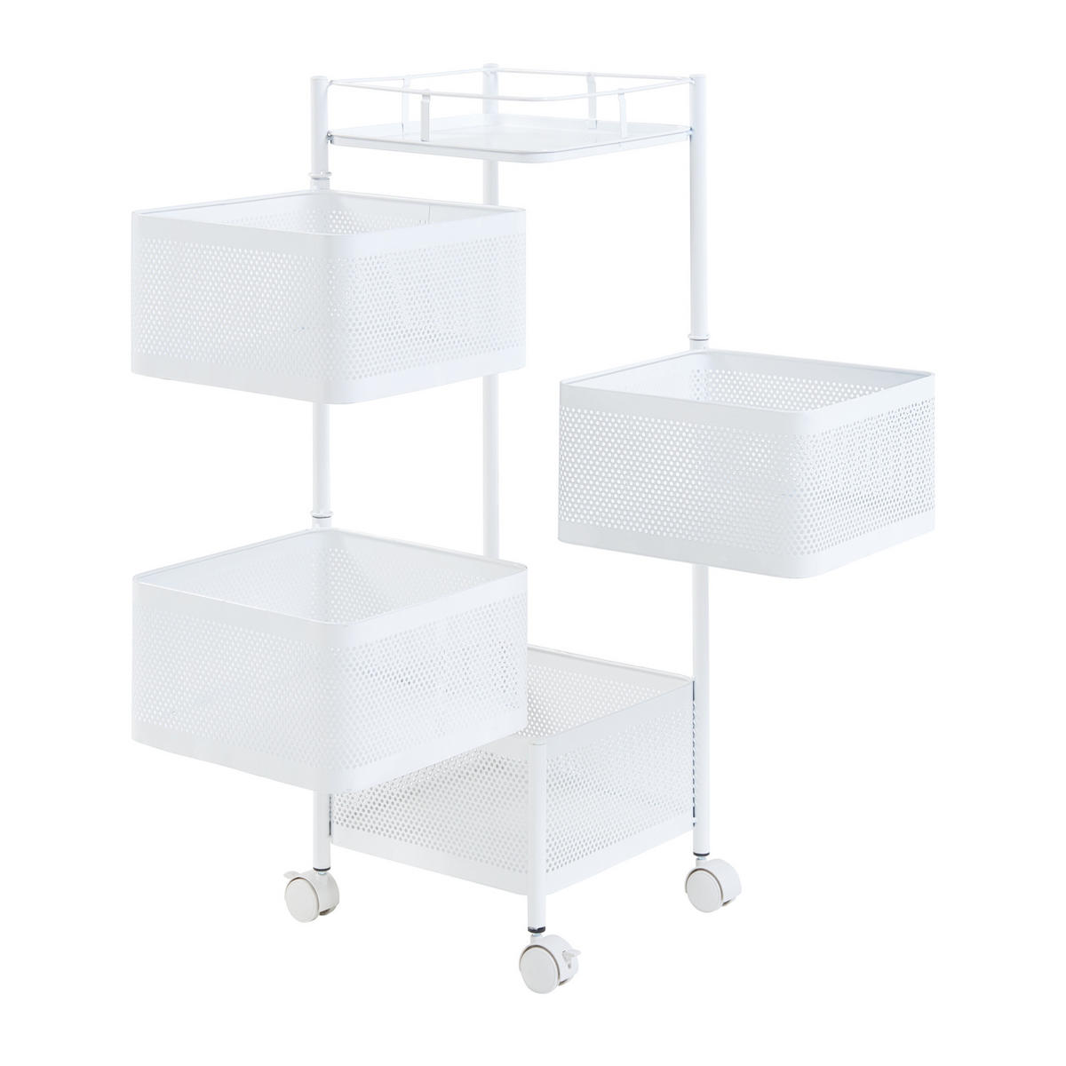 ROLLWAGEN Sunndal - Weiß, Metall (27/79.5/27cm) - [en.casa]
