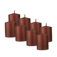 STUMPENKERZEN 8er Pack "Braun", Größe Ø7cm x Höhe: 8 cm - Braun, Naturmaterialien (7/8cm) - Bestlivings