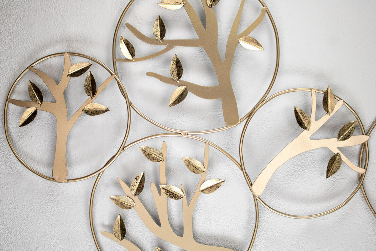 WANDDEKO Gold 120/60 cm - Goldfarben, Metall (1.65/60/4cm) - KUNSTLOFT